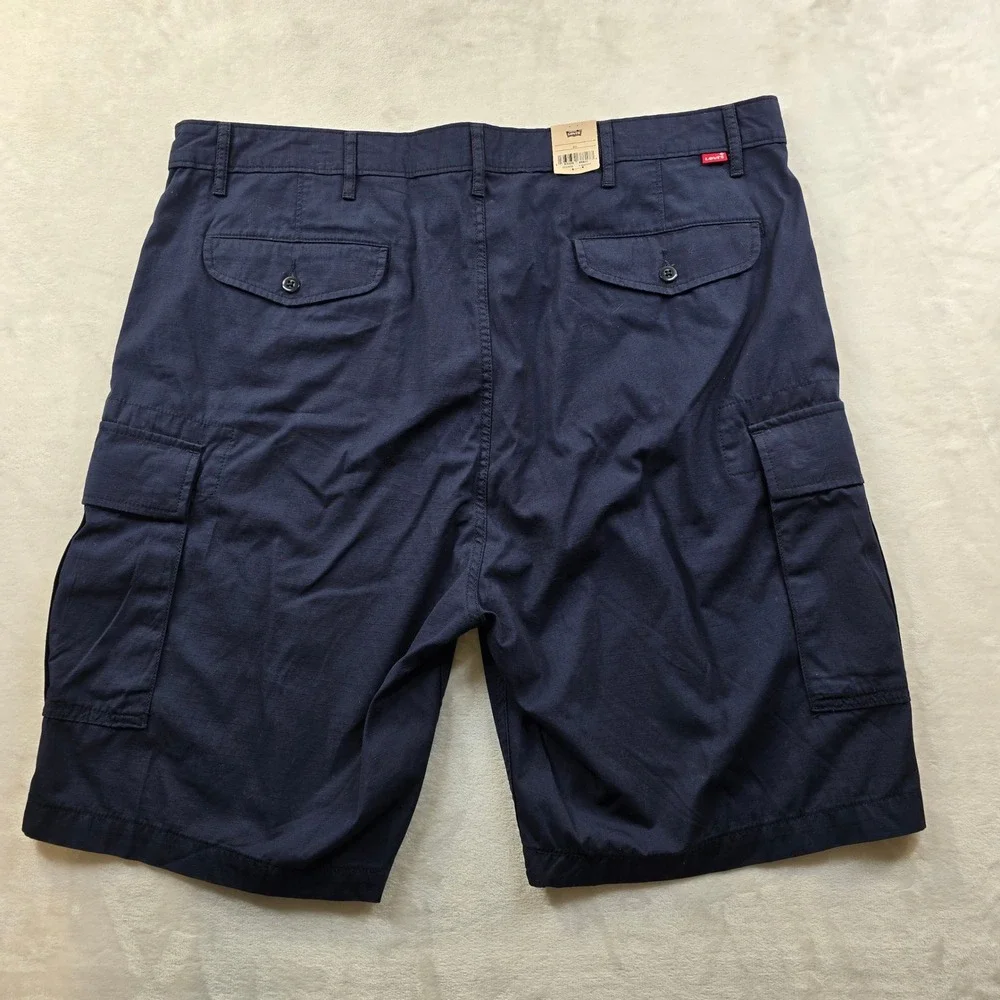 Levi's Carrier Cargo Shorts Mens 40 Navy Blue Cotton Ripstop NEW